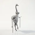 Mô hình tượng hươu cao cổ dáng nữ in 3D - Thumbnail 3
