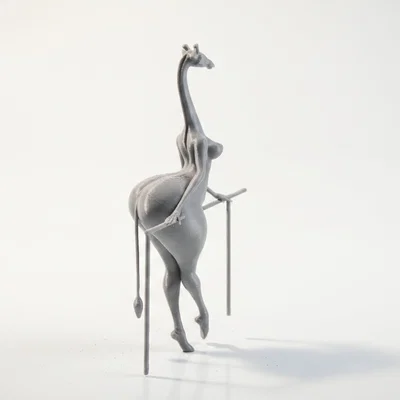 Mô hình tượng hươu cao cổ dáng nữ in 3D
