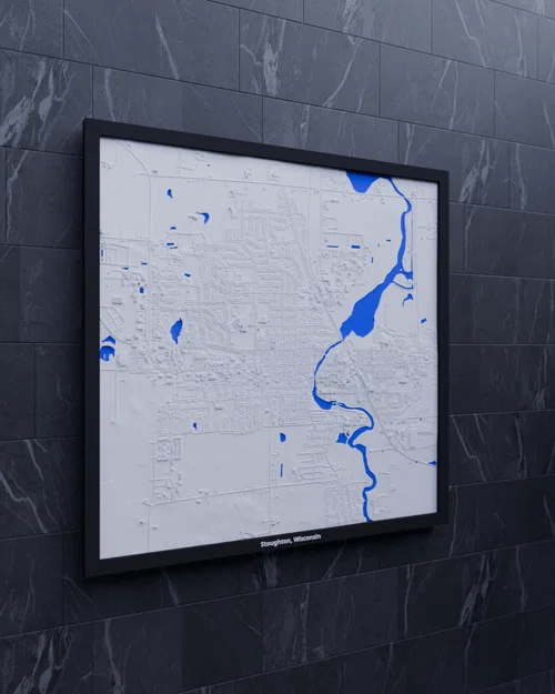 Stoughton, Wisconsin, Hoa Kỳ - Mô hình địa hình 3D thu nhỏ - Image 3