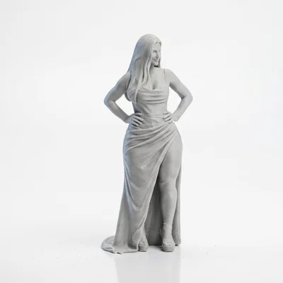 Mô hình tượng người phụ nữ mặc đầm dạ hội sang trọng - File in 3D