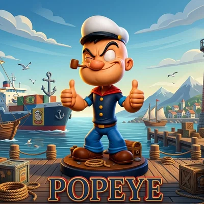 Mô hình 3D thủy thủ Popeye cực chất cho người hâm mộ hoạt hình