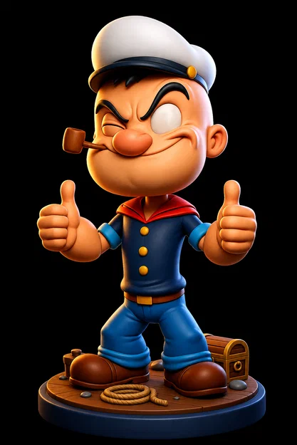 Mô hình 3D thủy thủ Popeye cực chất cho người hâm mộ hoạt hình - Image 2