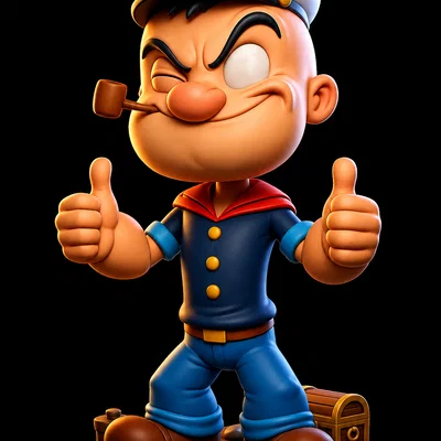 Mô hình 3D thủy thủ Popeye cực chất cho người hâm mộ hoạt hình