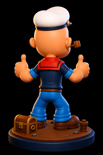 Mô hình 3D thủy thủ Popeye cực chất cho người hâm mộ hoạt hình - Image 3