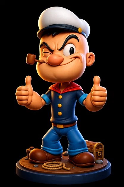 Mô hình 3D thủy thủ Popeye cực chất cho người hâm mộ hoạt hình - Image 4
