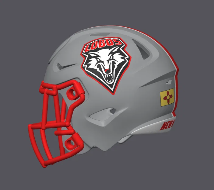Mô hình mũ bảo hiểm bóng bầu dục New Mexico Lobos - Image 2