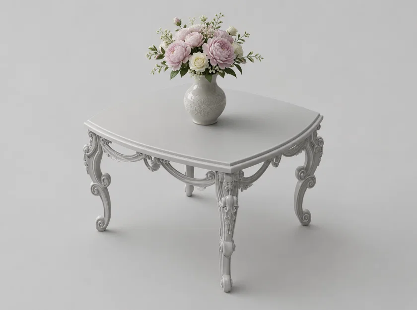 Mẫu Bàn Trang Trí Cổ Điển Sang Trọng In 3D - Image 1
