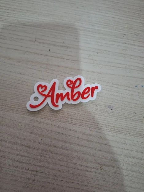 Móc khóa tên Amber - Phong cách tình yêu - Thẻ tên cá nhân hóa - Image 1