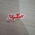 Móc khóa tên Amber - Phong cách tình yêu - Thẻ tên cá nhân hóa - Thumbnail 1