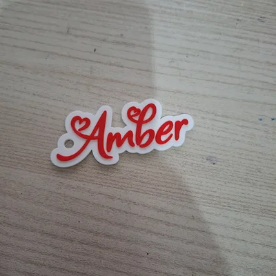 Móc khóa tên Amber - Phong cách tình yêu - Thẻ tên cá nhân hóa