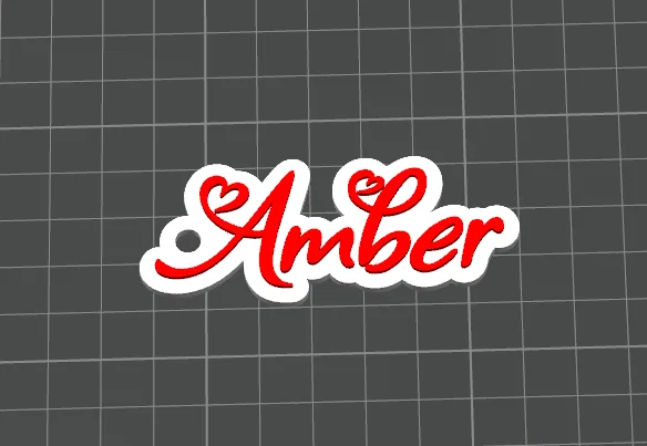 Móc khóa tên Amber - Phong cách tình yêu - Thẻ tên cá nhân hóa - Image 2
