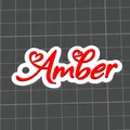Móc khóa tên Amber - Phong cách tình yêu - Thẻ tên cá nhân hóa - Thumbnail 2