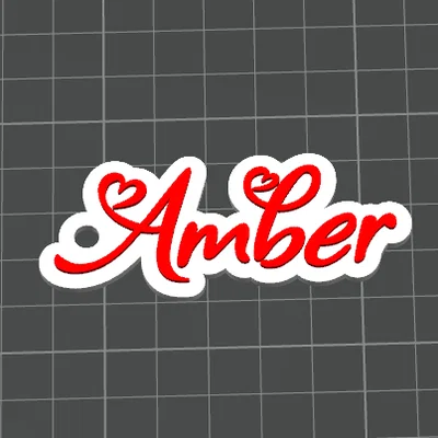 Móc khóa tên Amber - Phong cách tình yêu - Thẻ tên cá nhân hóa