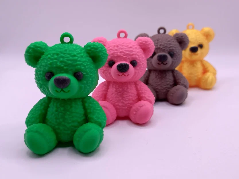 Mô hình gấu bông Teddy 3D đáng yêu làm móc khóa treo trang trí - Image 1