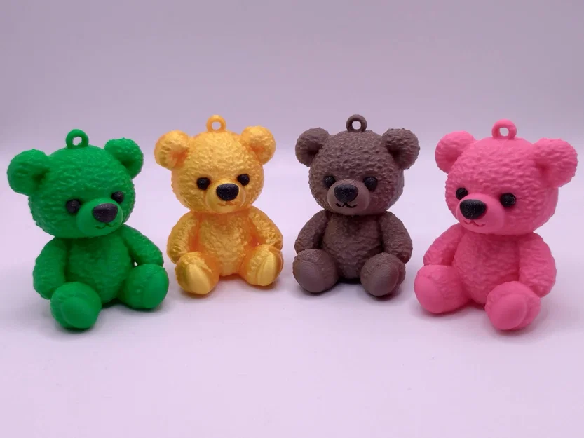 Mô hình gấu bông Teddy 3D đáng yêu làm móc khóa treo trang trí - Image 2
