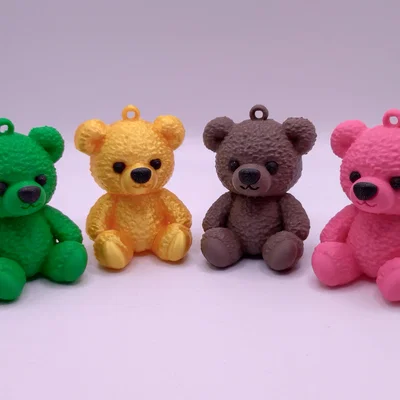 Mô hình gấu bông Teddy 3D đáng yêu làm móc khóa treo trang trí