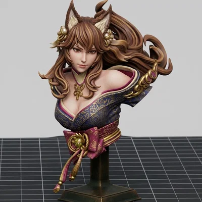 Mô hình tượng bán thân cô gái tai mèo (CatGirl Bust) cực chi tiết