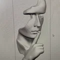 Tượng điêu khắc 3D mặt người nghệ thuật (Surreal Face Sculpture) - Thumbnail 1