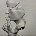 Tượng điêu khắc 3D mặt người nghệ thuật (Surreal Face Sculpture) - Thumbnail 2