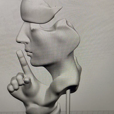 Tượng điêu khắc 3D mặt người nghệ thuật (Surreal Face Sculpture)