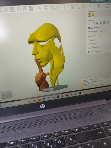 Tượng điêu khắc 3D mặt người nghệ thuật (Surreal Face Sculpture) - Image 4