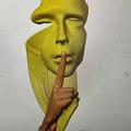 Tượng điêu khắc 3D mặt người nghệ thuật (Surreal Face Sculpture) - Thumbnail 6