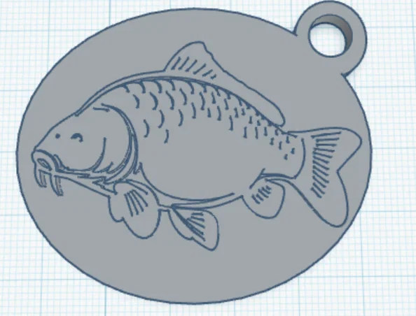 Móc khóa hình cá chép (Carp Keychain) in 3D tinh tế cho dân câu cá - Image 1