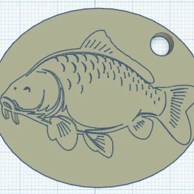 Móc khóa hình cá chép (Carp Keychain) in 3D tinh tế cho dân câu cá