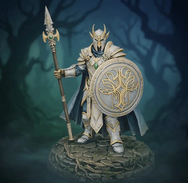 Bloodbound Realms – Elf – Emeraldward Sentinel (Mô hình STL in 3D Dark Fantasy) - Image 1