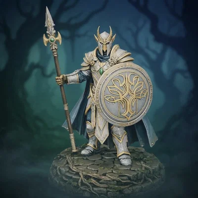 Bloodbound Realms – Elf – Emeraldward Sentinel (Mô hình STL in 3D Dark Fantasy)