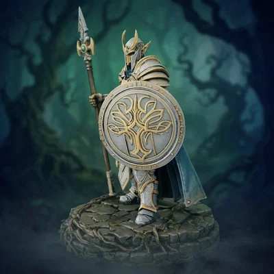 Bloodbound Realms – Elf – Emeraldward Sentinel (Mô hình STL in 3D Dark Fantasy)