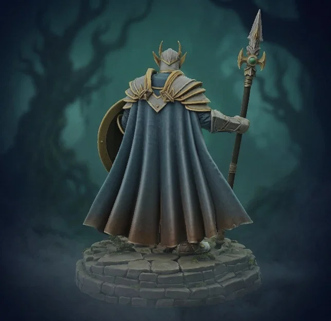 Bloodbound Realms – Elf – Emeraldward Sentinel (Mô hình STL in 3D Dark Fantasy) - Image 3
