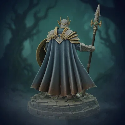 Bloodbound Realms – Elf – Emeraldward Sentinel (Mô hình STL in 3D Dark Fantasy)