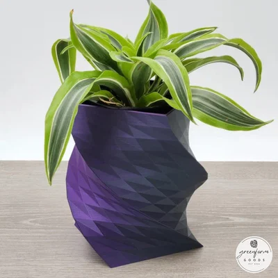 Chậu cây xoắn ốc Geometric Helix (In Silk PLA 2 màu, dễ in không cần support)
