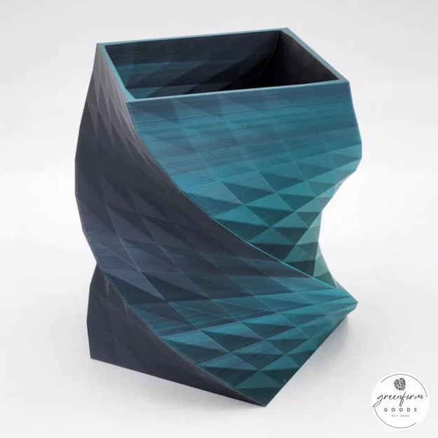 Chậu cây xoắn ốc Geometric Helix (In Silk PLA 2 màu, dễ in không cần support) - Image 5