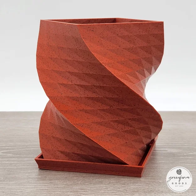 Chậu cây xoắn ốc Geometric Helix (In Silk PLA 2 màu, dễ in không cần support) - Image 7
