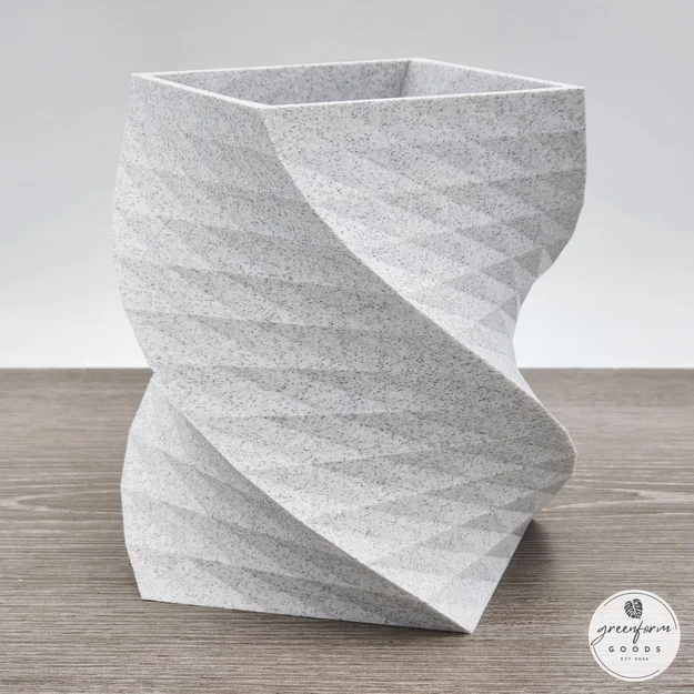Chậu cây xoắn ốc Geometric Helix (In Silk PLA 2 màu, dễ in không cần support) - Image 8