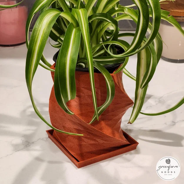 Chậu cây xoắn ốc Geometric Helix (In Silk PLA 2 màu, dễ in không cần support) - Image 9