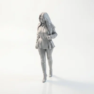 Mô hình 3D tượng nữ nhân vật trùm mũ có thể in 3D