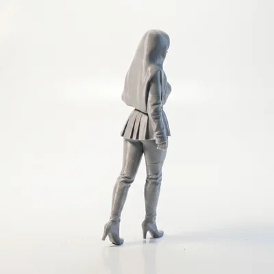 Mô hình 3D tượng nữ nhân vật trùm mũ có thể in 3D