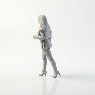 Mô hình 3D tượng nữ nhân vật trùm mũ có thể in 3D