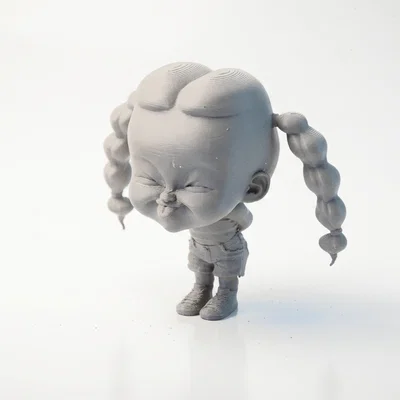 Mô hình 3D cô bé lè lưỡi tinh nghịch (In 3D)