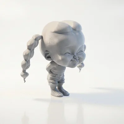 Mô hình 3D cô bé lè lưỡi tinh nghịch (In 3D)