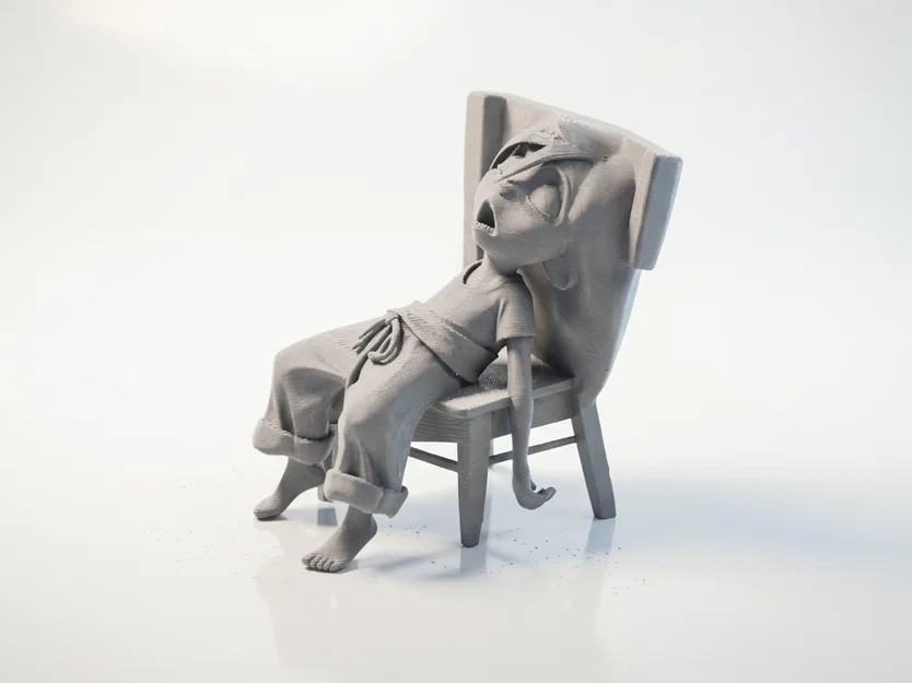 Mô hình 3D cô gái mệt mỏi nghỉ ngơi - Tượng nữ nghệ thuật in 3D - Image 1
