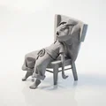 Mô hình 3D cô gái mệt mỏi nghỉ ngơi - Tượng nữ nghệ thuật in 3D - Thumbnail 1