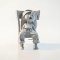 Mô hình 3D cô gái mệt mỏi nghỉ ngơi - Tượng nữ nghệ thuật in 3D - Thumbnail 2