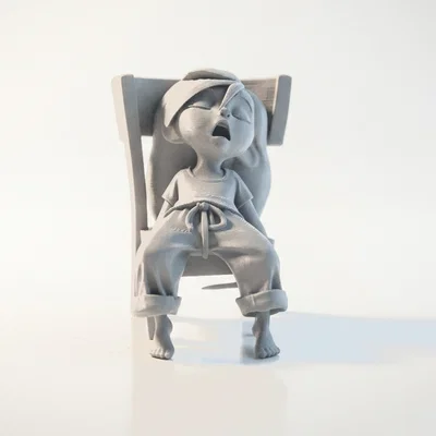 Mô hình 3D cô gái mệt mỏi nghỉ ngơi - Tượng nữ nghệ thuật in 3D