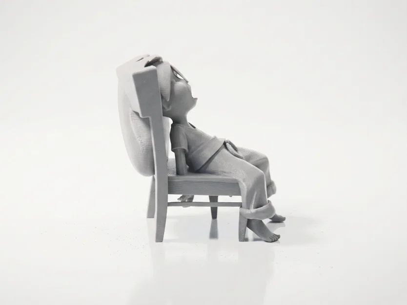 Mô hình 3D cô gái mệt mỏi nghỉ ngơi - Tượng nữ nghệ thuật in 3D - Image 3