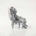 Mô hình 3D cô gái mệt mỏi nghỉ ngơi - Tượng nữ nghệ thuật in 3D - Thumbnail 3
