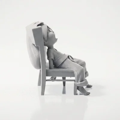 Mô hình 3D cô gái mệt mỏi nghỉ ngơi - Tượng nữ nghệ thuật in 3D